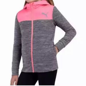 Puma Sweater Hoodie Zip up Jacket Pink /Gray